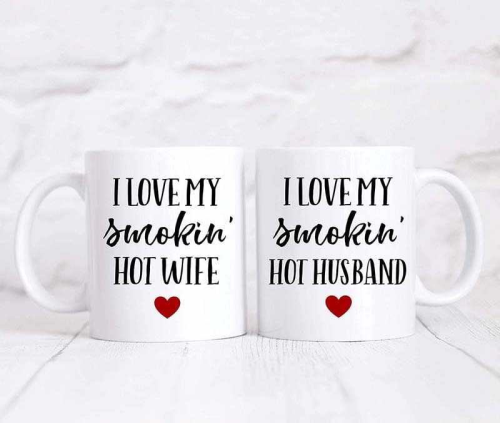 Изображение Парные кружки I love my smoking hot wife hot husband