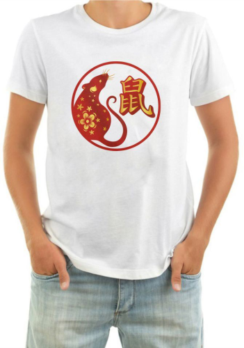 Изображение Футболка мужская Мышь, китайский логотип