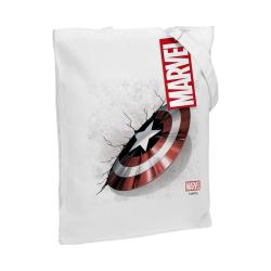 Холщовая сумка Щит Капитана Америки, белая