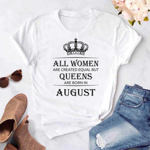 Изображение Футболка женская All women are created equal but queens are born in august