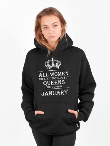 Изображение Худи All women are created equal but queens are born in January