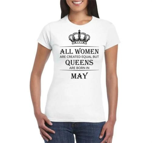 Изображение Футболка женская All women are created equal but queens are born in May