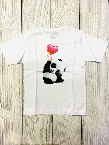 Изображение Футболка детская Панда с сердечком, размер 4XS
