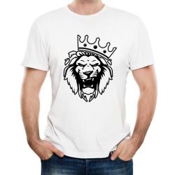 Футболка мужская Лев с короной, белая XS