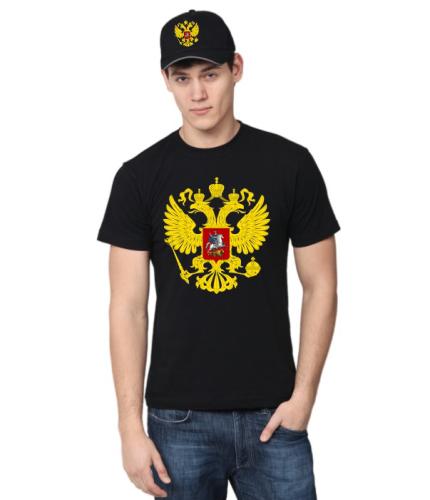 Изображение Комплект мужской футболка и кепка Герб России