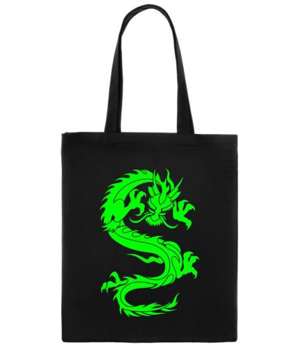 Изображение Сумка шоппер Зеленый дракон, зеленая флюра