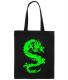Изображение Сумка шоппер Зеленый дракон, зеленая флюра