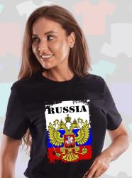 Футболка оверсайз Russia, герб, флаг, размер М