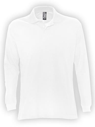 Изображение Рубашка поло мужская с длинным рукавом Star 170, белая, размер XL