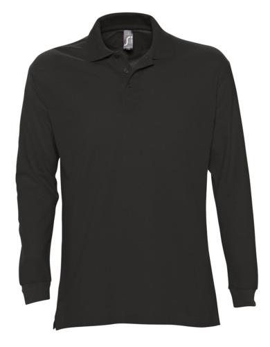Изображение Рубашка поло мужская с длинным рукавом Star 170, черная, размер XL