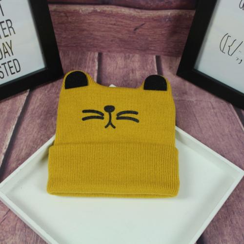 Изображение Детская желтая шапка Котик с ушками